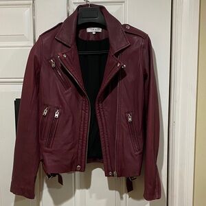 New IRO Han Burgundy Leather Jacket